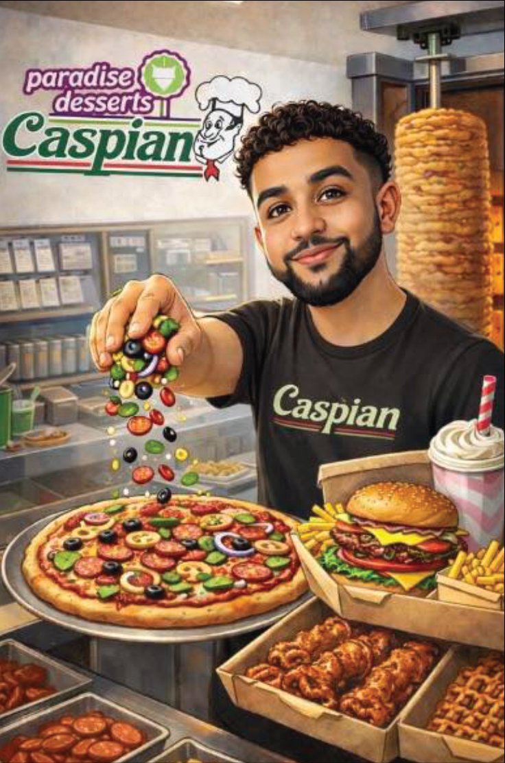 Caspian Paradise pizza specialist hand-crafting fresh pizza